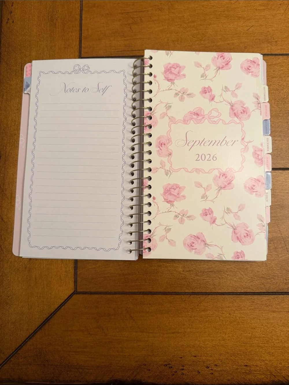 Yoobi LoveShackFancy Floral Planner with Gold Foil Accents and Leather pouch